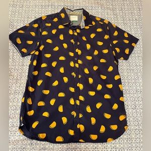 Denim and flower taco shirt button down